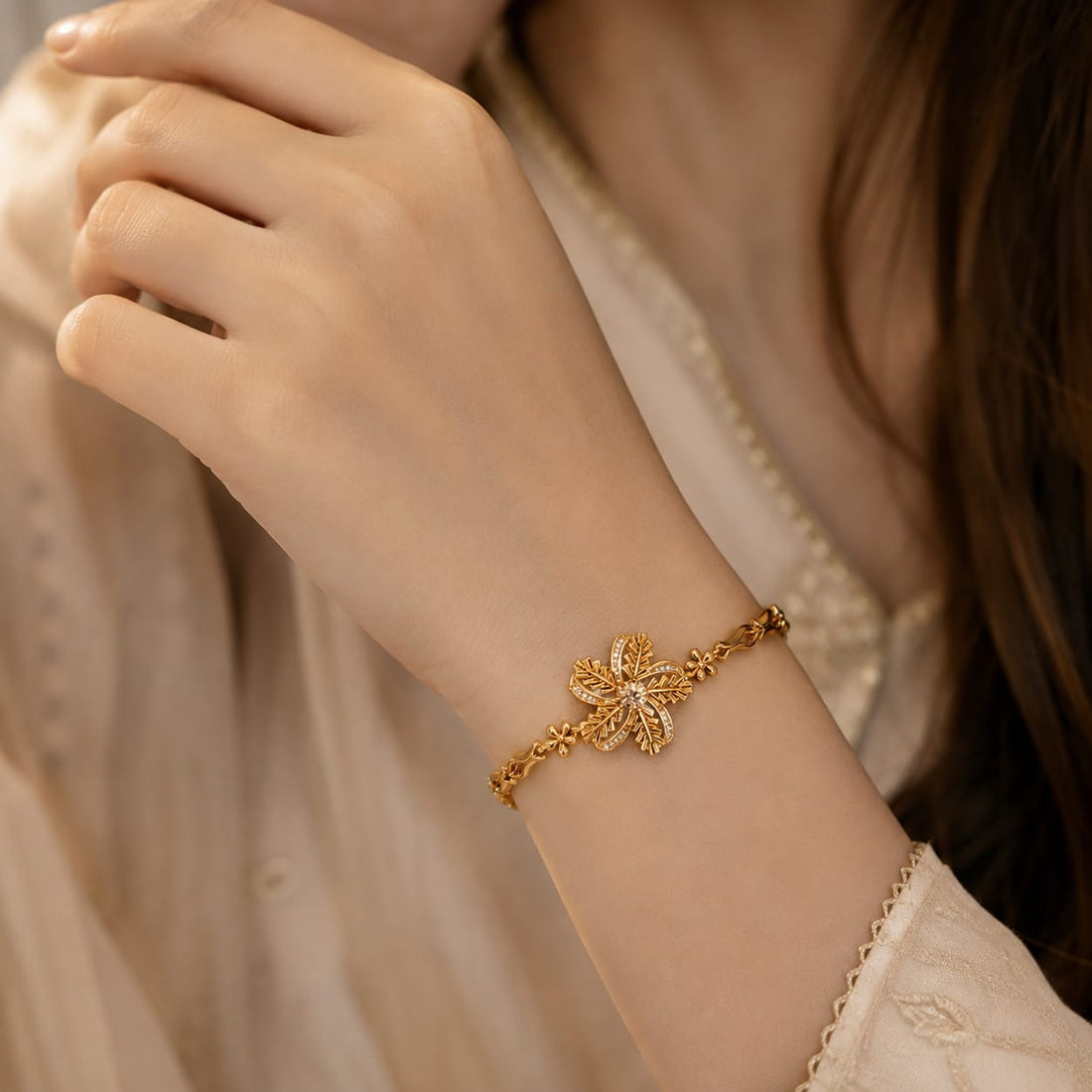 Gulmohar Golden Bracelet