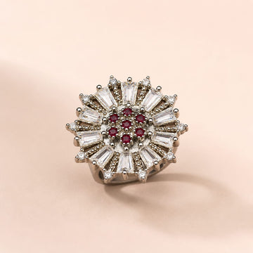 Crimson Sunburst Ring