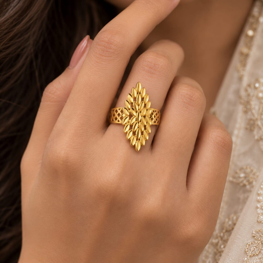 Shahana Lotus Shield Ring