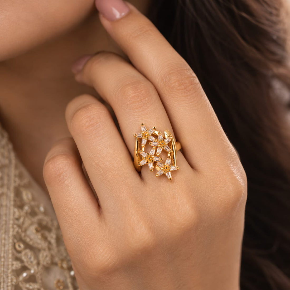 Crystal Starburst Ring