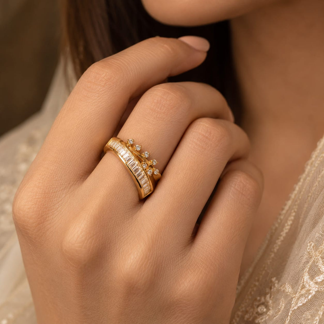 Gul-e-Naz Crown Ring