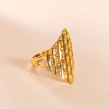 Royal Chevron Grid Ring