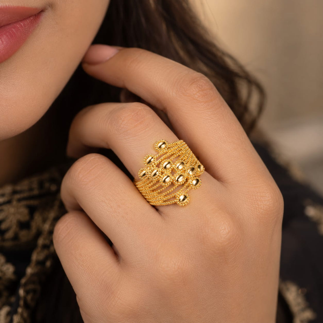 Golden Plume Ring