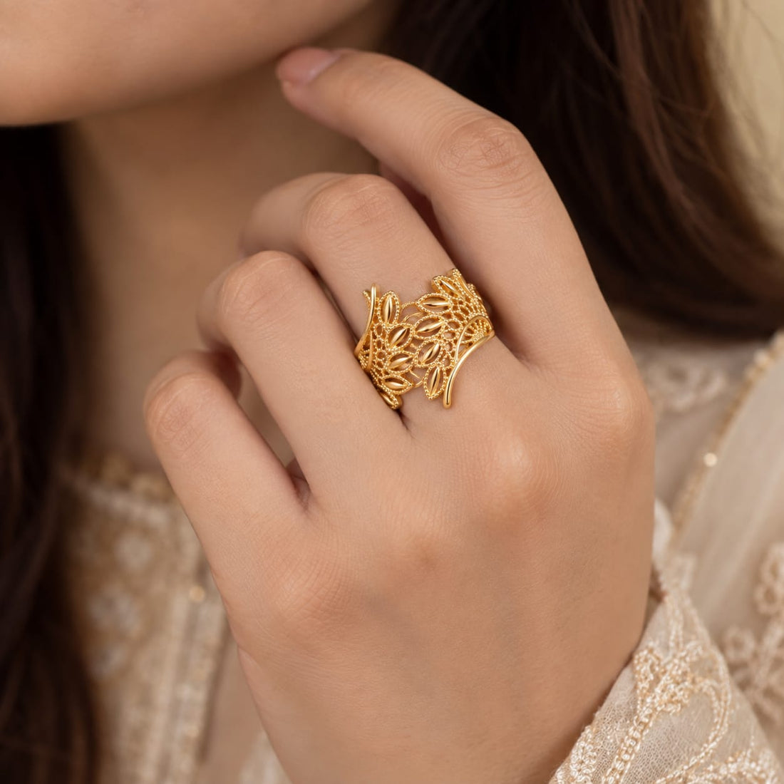 Shahzadi Golden Vine Ring