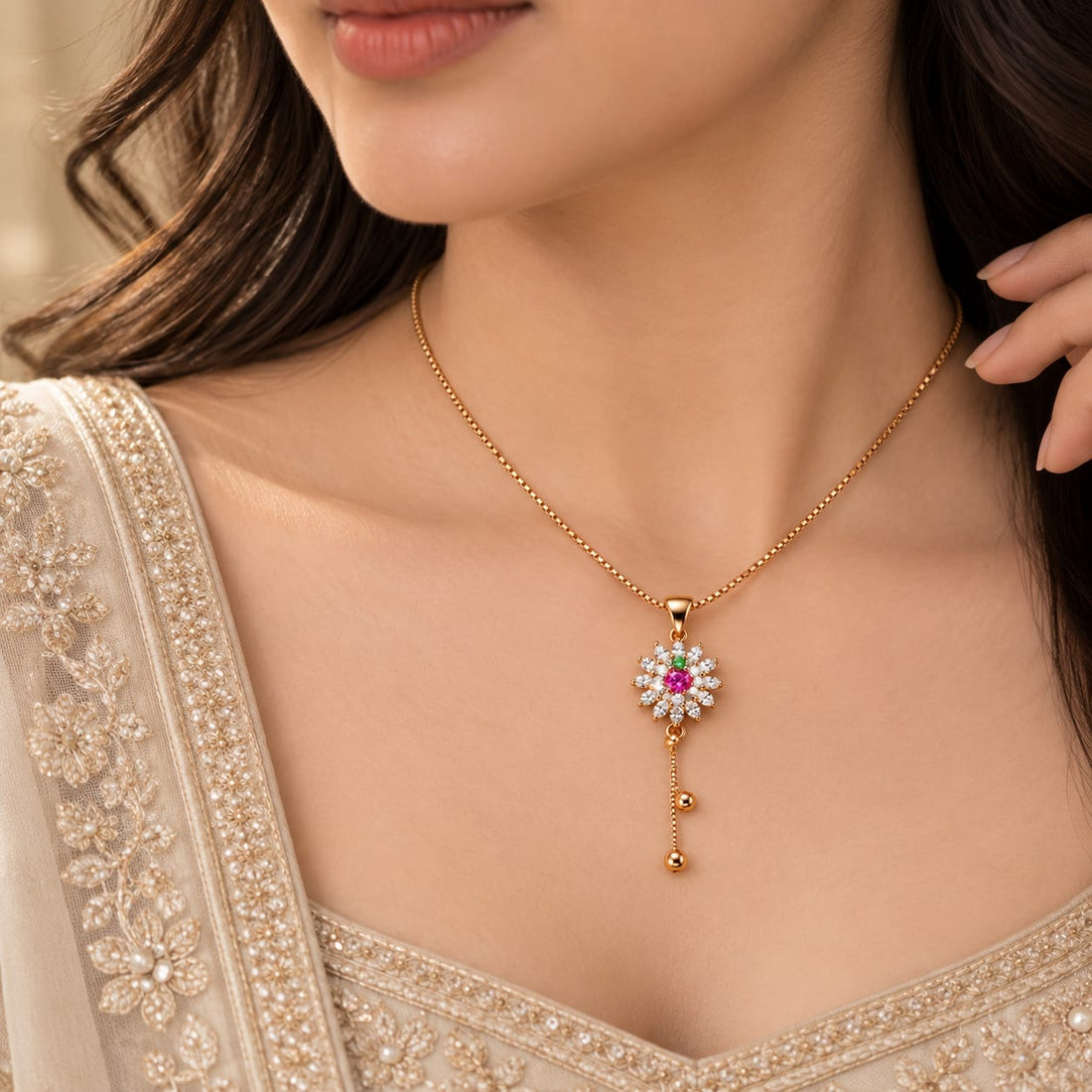 Gul-e-Naaz Drop Necklace