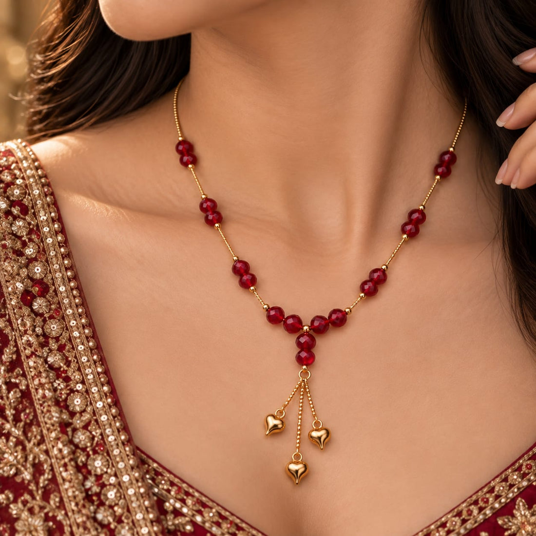 Shahana Ruby Heart Chain