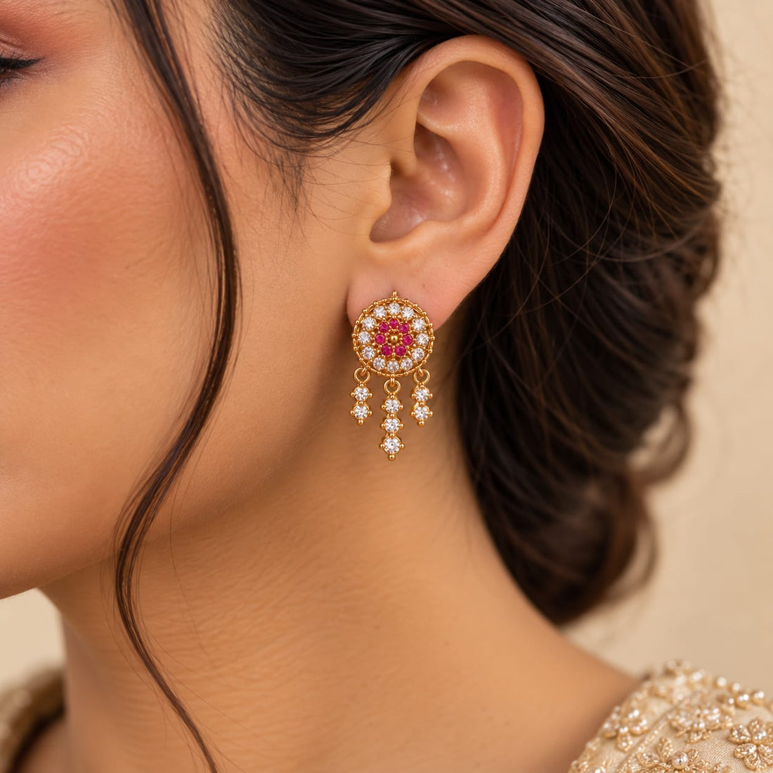 Pink Zircon Earrings