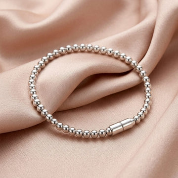 Lumina Orb Bead Bracelet with Rhodium Finish