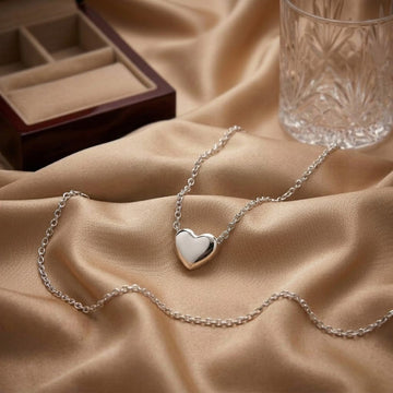 Eternal Heart Pendant Necklace with Mirror Finish