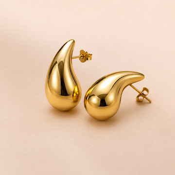 Golden Moon Curve Studs