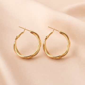 Twist-Hoop Earrings