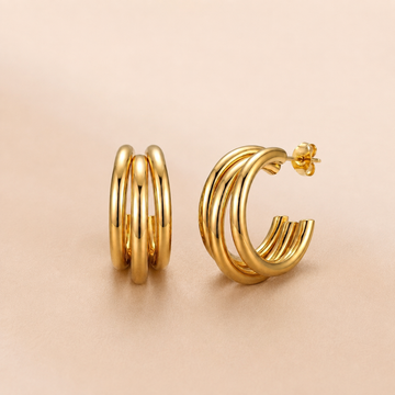 Golden Multi-Hoop Earrings
