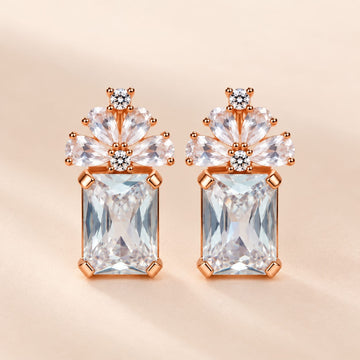 Floral Crystal Dangle Earrings