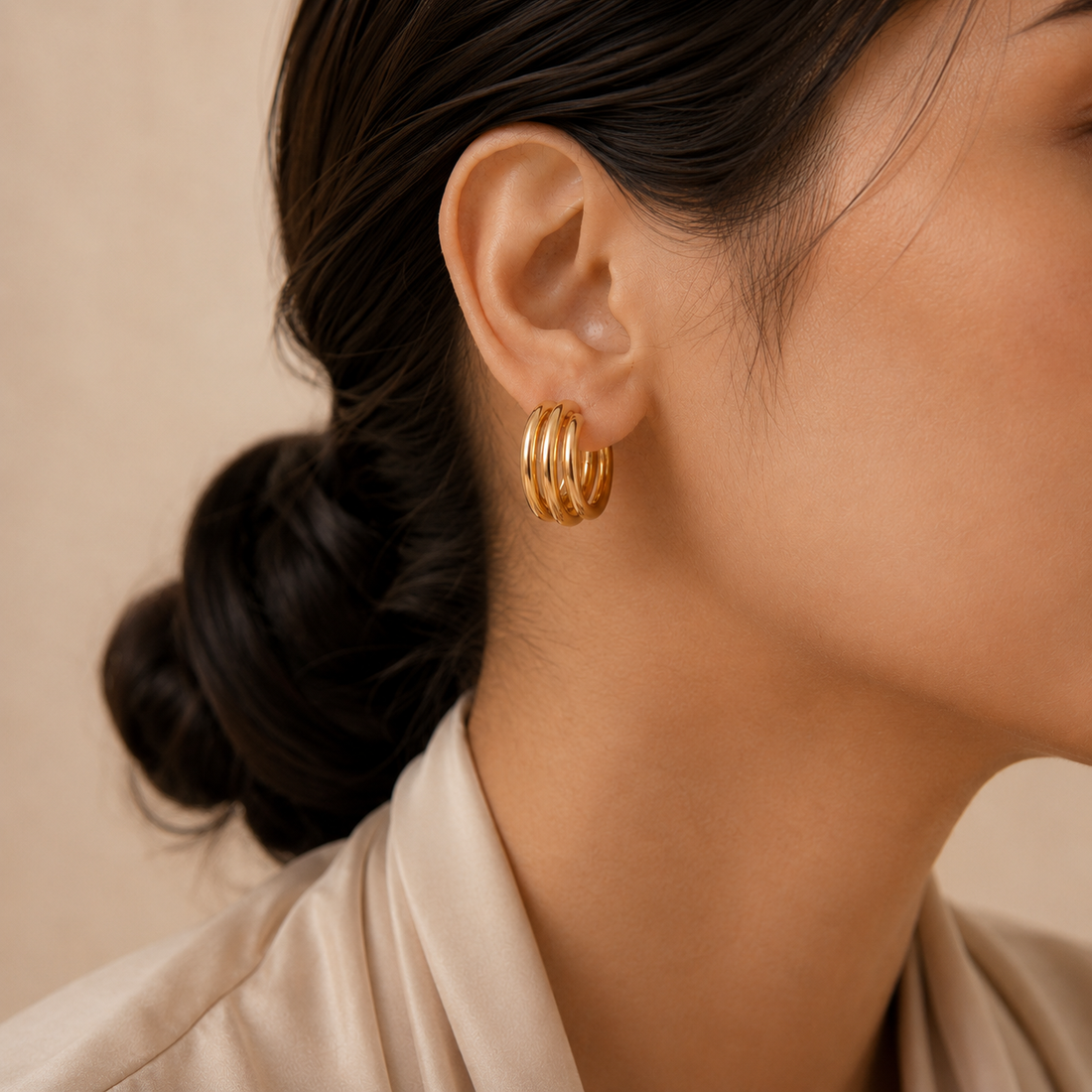 Golden Multi-Hoop Earrings
